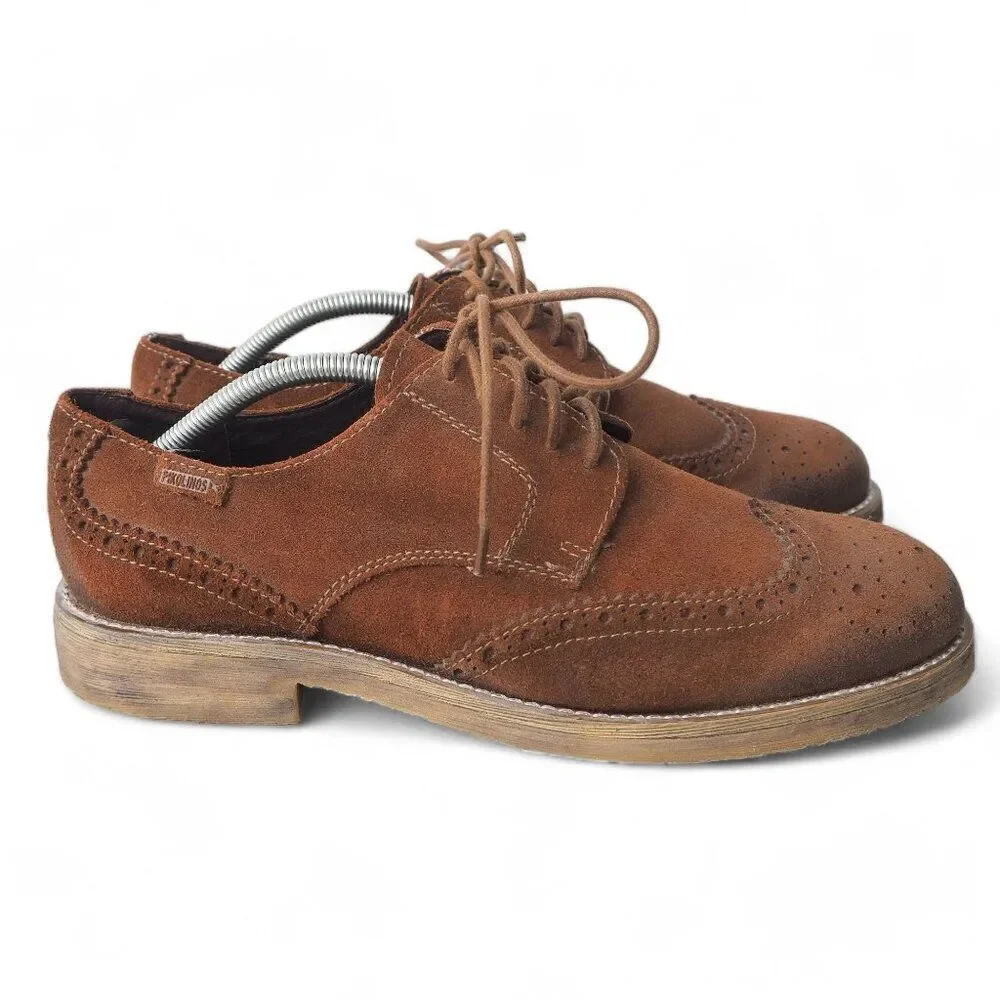 Pikolinos‎ Canet Wingtip Suede Casual Oxfords Brown Men's 9-9.5